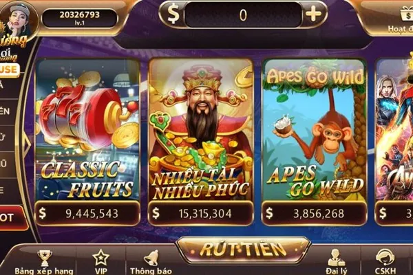 Hình ảnh các trò chơi slot game tại mcw678 casino