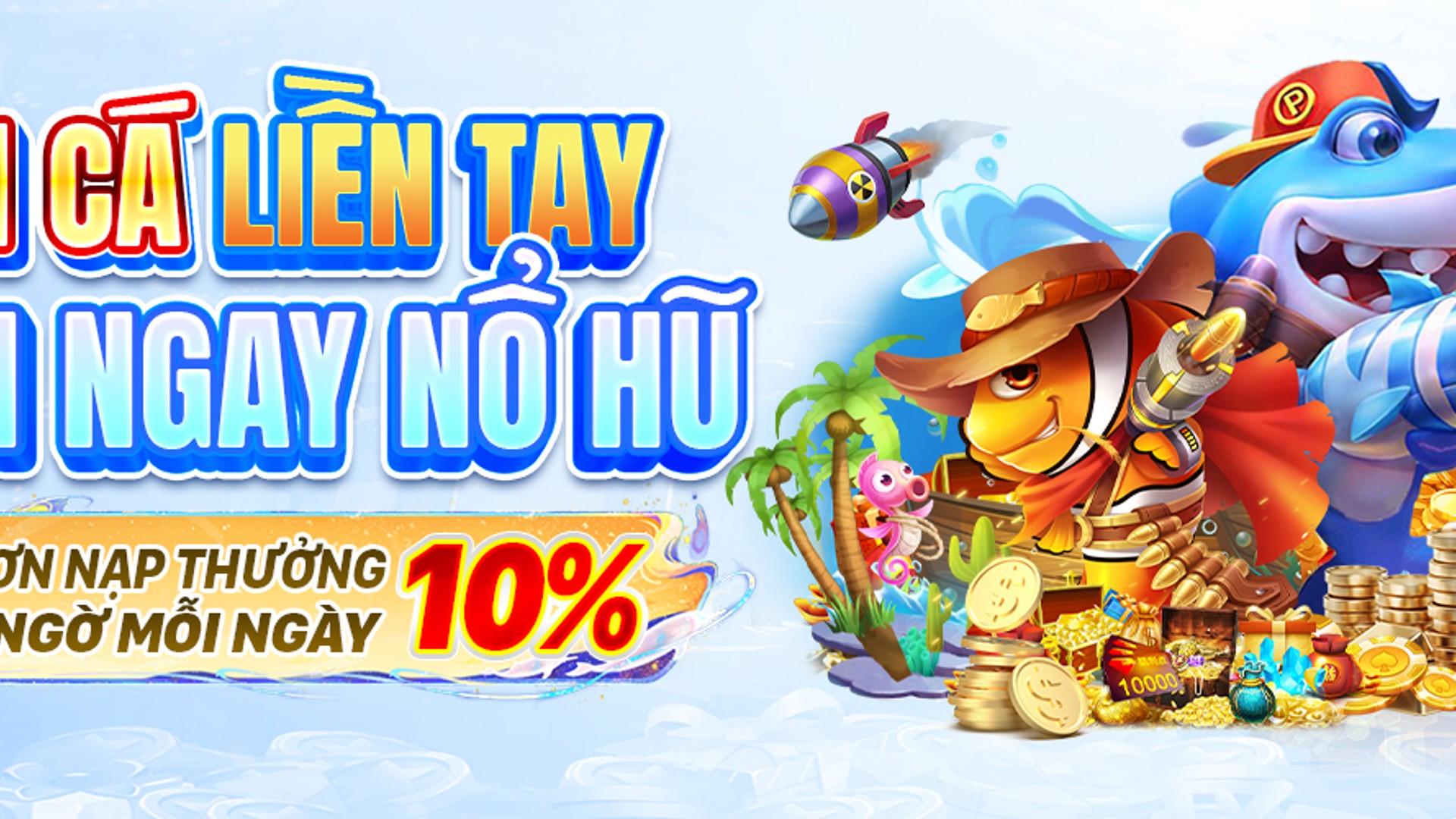 Hình ảnh đại dương rực rỡ với cá và súng bắn cá, minh họa chiến lược bắn cá tại mcw678 casino